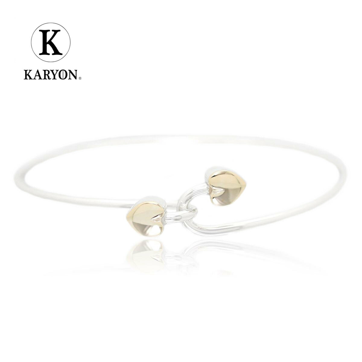 【ギフト品質】ティファニー Tiffany&co バングル ブレスレット ダブルハート トゥーハート コンビ シルバー Ag925 イエローゴールド 18金 K...