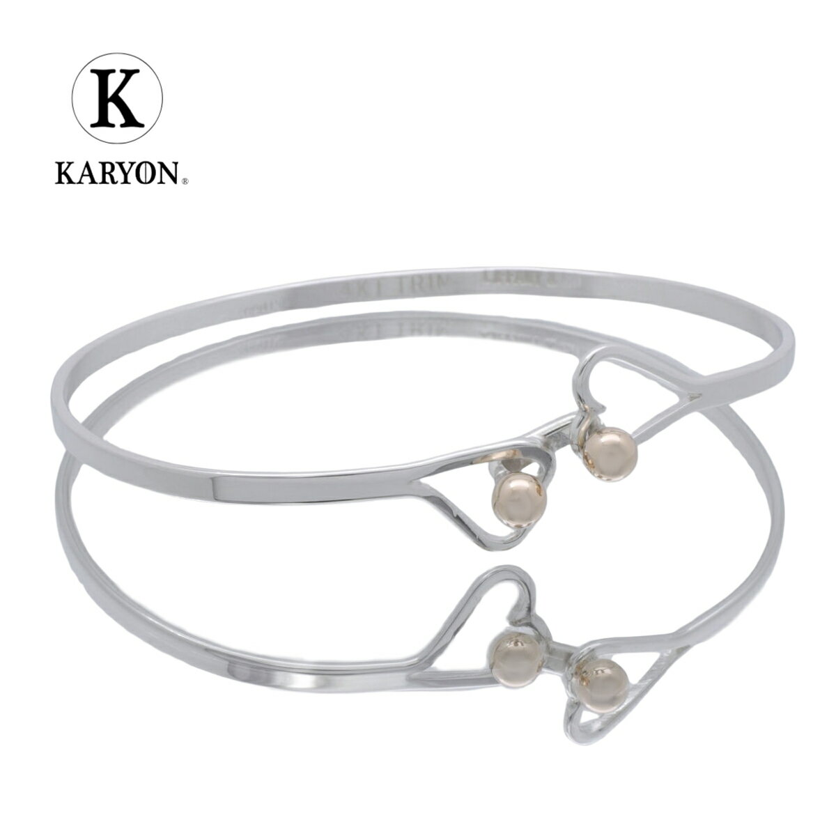 【ギフト品質】ティファニー Tiffany&co フック&アイ ダブルハート バングル ブレスレット Ag925 K14YG レディース 女性 彼女 妻 誕生日...