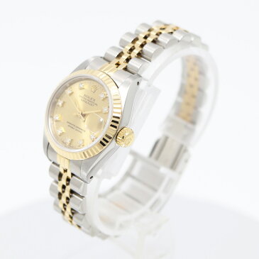 【新古品】ロレックス/ROLEX レディース 腕時計 デイトジャスト シルバーxゴールド コンビ 10Pダイヤモンド(旧台座) ステンレススチールxK18YG 自動巻き 69173G