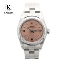 【ギフト品質】ロレックス ROLEX レディース 女性 彼女 妻 腕時計 オイスターパーペチュアル アラビアインデックス ピンク文字盤 シルバー 76080 自...