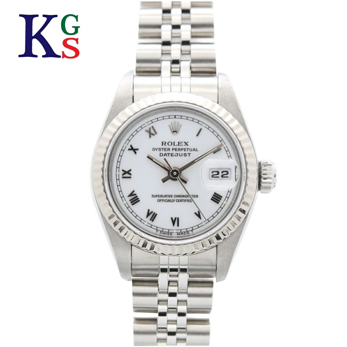 【ギフト品質】ロレックス ROLEX レディース 女性 彼女 妻 腕時計 デイトジャスト 18金 K18WG SS ホワイト文字盤 ローマ文字盤 69174 誕生日 記念日 プレゼント ギフト 20代 30代 40代 50代【動画】【中古】