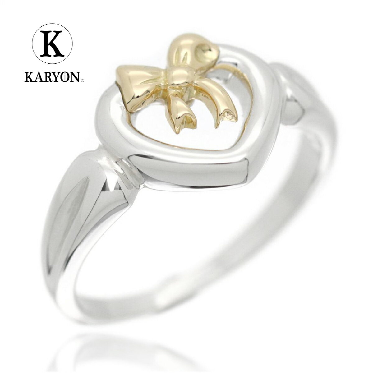 【ギフト品質】ティファニー Tiffany&Co リング 指輪 6号-16号 ハート リボン コンビ イエローゴールド 18金 K18YG シルバー Ag925...