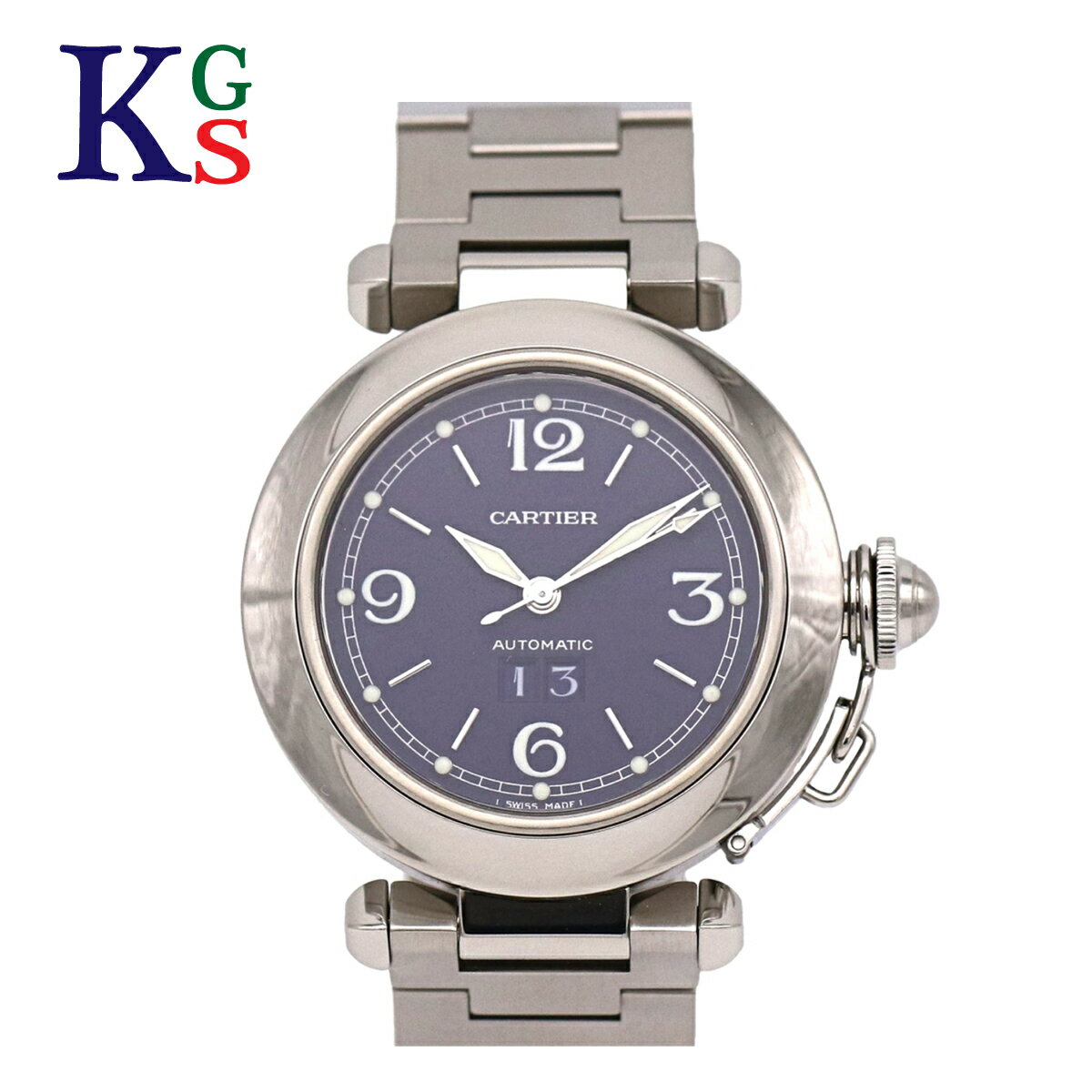 カルティエ Cartier メンズ 腕時計 パシャC ビッグデイト ネイビー文字盤 ステンレススチール オートマチック 自動巻き 旧タイプ W31047M7 男性 彼氏 誕生日 記念日 プレゼント ギフト 20代 30代 40代 50代