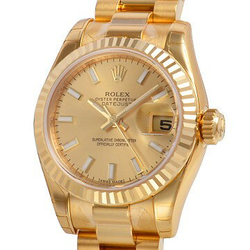 【ギフト品質】ロレックス/ROLEX レディース 腕時計 デイトジャスト イエローゴールド K18YG バーインデックス 自動巻き 金無垢 179178