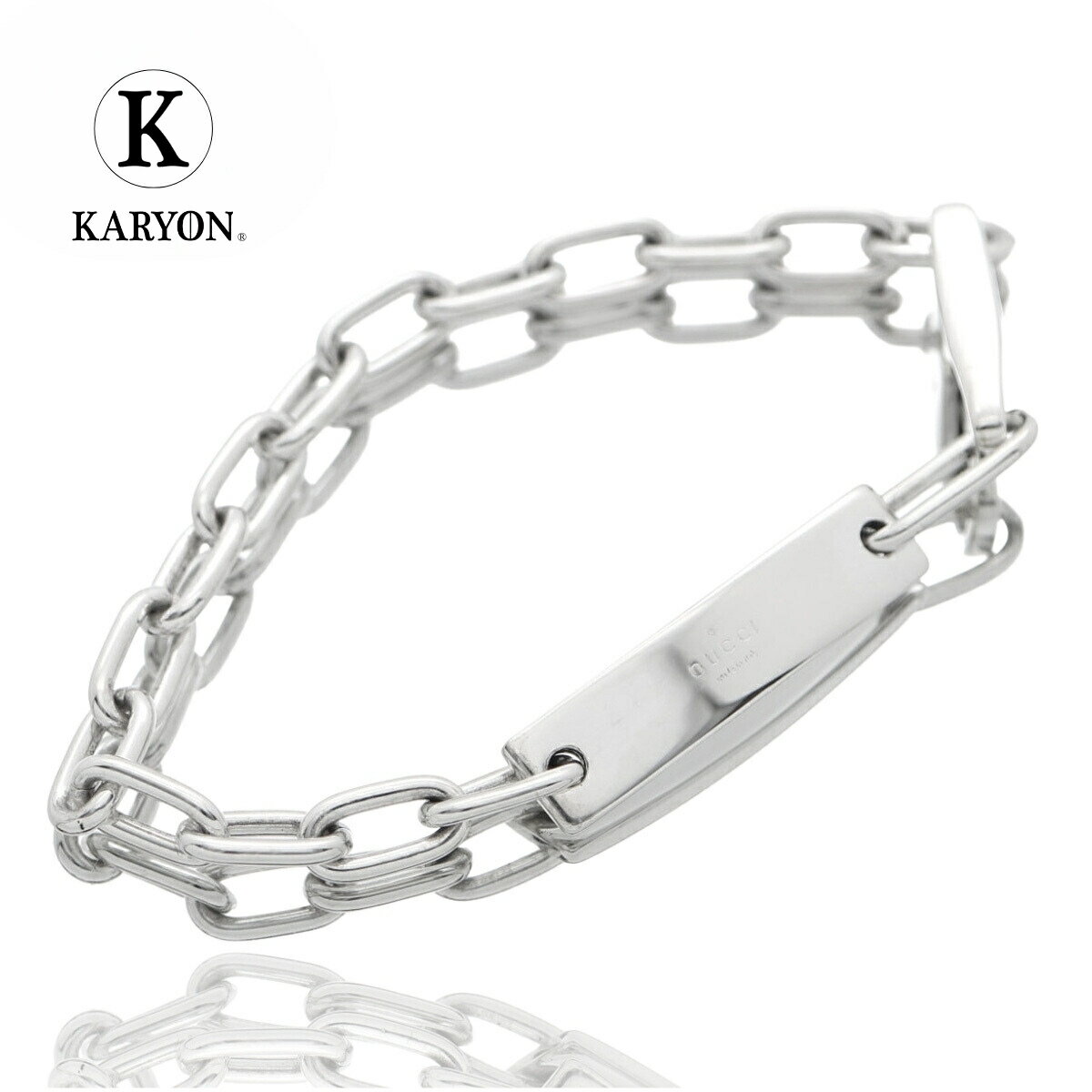 【ギフト品質】グッチ GUCCI ブレスレット トレードマーク IDプレート スクエア シルバー シルバー Ag925 レディース 女性 彼女 妻 メンズ 男性...