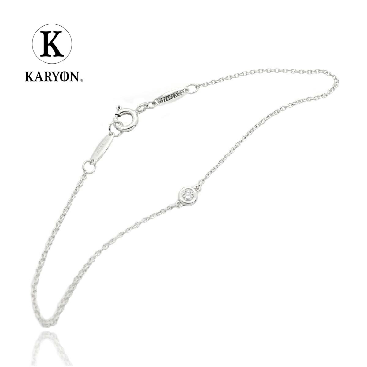 楽天KARYON-ギフトアンドセレクト-【ギフト品質】ティファニー Tiffany&Co ブレスレット バイザヤード ダイヤモンド 0.05ct エルサペレッティ シルバー Ag925 レディース 女性 彼女 妻 1粒 ワンポイント 誕生日 記念日 プレゼント ギフト 20代 30代 40代 50代【動画】【中古】