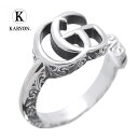 【ギフト品質】グッチ GUCCI リング 指輪 GGマーモント ダブルG キー アラベスク エングレービング エッジ シルバー Ag925 627760 J84...