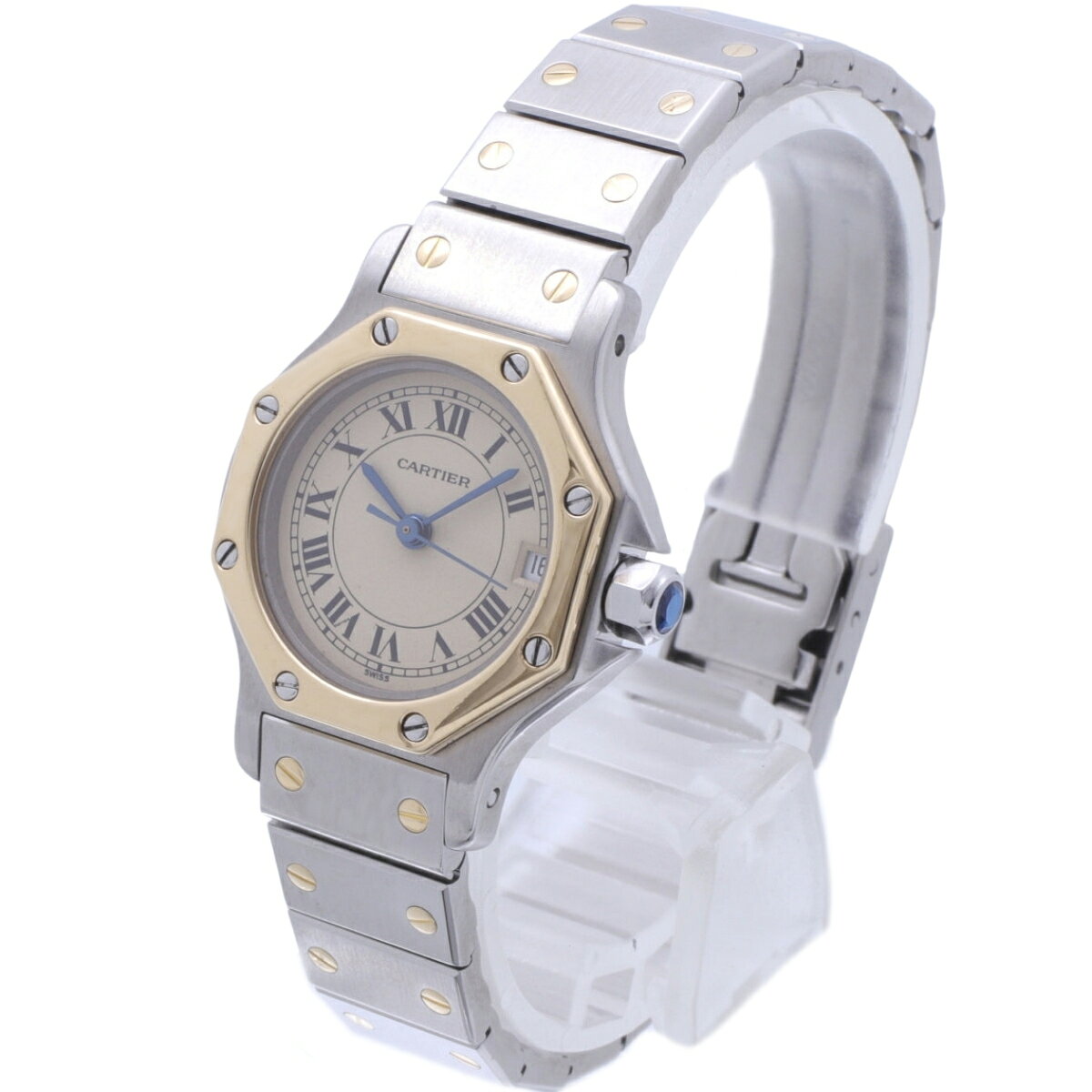 【ギフト品質】カルティエ Cartier サントスオクタゴンSM ステンレススチール×K18Y...