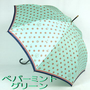 【完売御礼】【お客様へ感謝特別価格&送料無料！】レディース雨傘長：mimiPINSON(ミミ・パンソン)の「モチーフドット」がおしゃれな雨傘長（ジャンプ傘）【RCP】バッグ・小物・ブランド雑貨 ファッション雑貨・小物 傘 女性用[傘一番館]のサムネイル