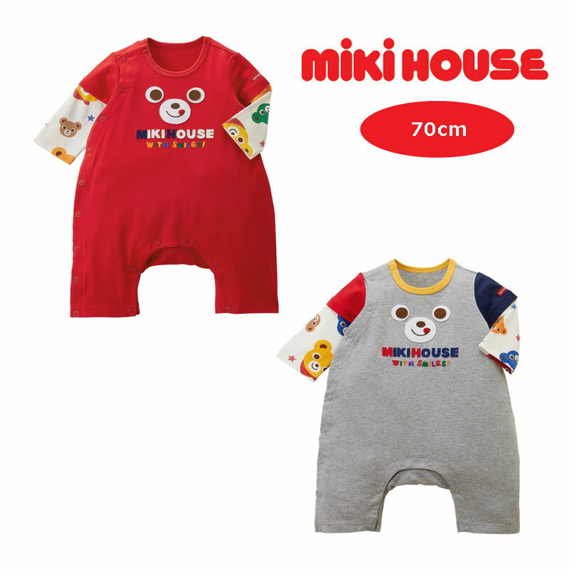 ミキハウス ロンパース（ベビー用） mikihouse ベビー服 プッチー ロンパース ベビー服 出産祝い プレゼント 子ども服 正規品 赤ちゃん お出かけ 孫 まご 春用 秋用 冬用 男の子 3ヶ月 6ヶ月 9ヶ月 12ヶ月