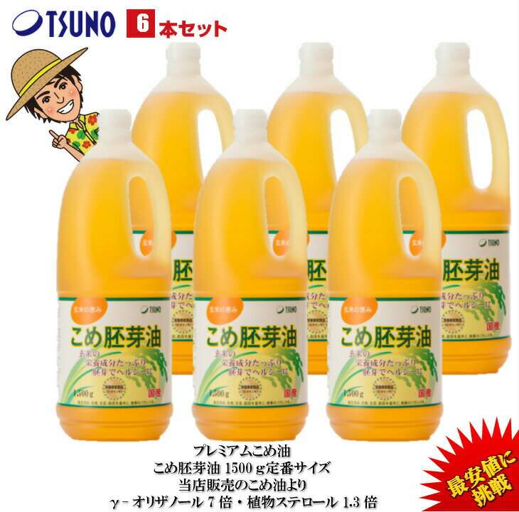 【あす楽】【期間限定】【最安値挑戦】【送料無料】逸品こめ油(逸品米油) 国産 1500g 6本セット 築野食品 食用油 こめ油(米油) プレミアムこめ油 胚芽油