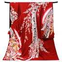 ≪20%OFF/サマーセール≫振袖 販売 関芳 仕立て付き 赤 新品 購入 古典柄 熨斗 桜 匹田柄 正絹 フォーマル 着物 未仕立て 仕立て込み 礼装 成人式 卒業式 絹 f-539