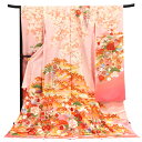 ≪15%OFFクーポンあり≫振袖 関芳 IKKO ピンク 仕立て付き 新品 販売 購入 古典柄 松竹梅 桜 四季花 正絹 フォーマル 着物 未仕立て 仕立て込み 成人式 卒業式 絹 f-668