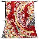 ≪15%OFF/サマーセール≫振袖 赤 仕立て付き 新品 販売 購入 古典柄 熨斗 松竹梅 正絹 フォーマル 着物 未仕立て 仕立て込み 成人式 卒業式 絹 f-698