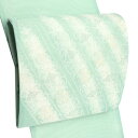 ≪15%OFF/サマーセール≫夏袋帯 黄緑 仕立て付き 志都香 フォーマル 夏 袋帯 紗袋帯 礼装用 紗 西陣織 斜め縞 花暖簾 更紗 アラベスク 単衣 夏物 正絹 礼装 販売 購入 新品 仕立て込み 夏帯 fon-405
