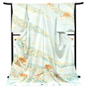 ≪15%OFF/サマーセール≫訪問着 水色 友禅 十日町有名染織匠 仕立て付き 新品 販売 購入 文箱 四季花 着物 未仕立て 反物 袷 単衣 正絹 礼装着物 フォーマル 結婚式 絹 h-775
