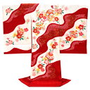 ≪15%OFF/サマーセール≫産着 女の子 販売 白 赤 お宮参り 絞り 正絹 着物 初着 のしめ 新品 購入 女 宮参り 道長取り 毬 風車 桜 仕立て上がり...