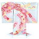 ≪15%OFF/サマーセール≫女の子産着 水色 販売 宮参り 着物 束ね熨斗 匹田 四季花 初着 のしめ 新品 購入 ポリエステル 金駒刺繍 女 仕立て上がり ...