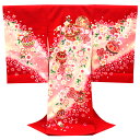 ≪15%OFF/サマーセール≫産着 女の子 販売 赤 お宮参り 正絹 京友禅 着物 初着 のしめ 新品 購入 女 宮参り 毬 桜 仕立て上がり 赤ちゃん 女児 ...