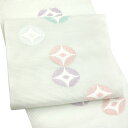 ≪15%OFF/サマーセール≫佐々木染織 夏絽名古屋帯 薄緑 仕立て付き 七宝 花菱 古典柄 西陣織 お茶会 正絹 夏帯 未仕立て 反物 新品 販売 購入 仕立て込み 夏名古屋帯 夏九寸帯 non-274