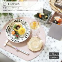 【10%OFFクーポン&P10倍12/20(水)23:59まで】towan 半月リバーシブルマット SAKURA ピンク / CHAMPAGNE シャンパンベージュ 送料無料 洗える 撥水 食事汚れシミ防止 和モダン 両面 リバーシブルカラー ランチョンマット プレイスマット 折敷 おしゃれ かわいい あす楽