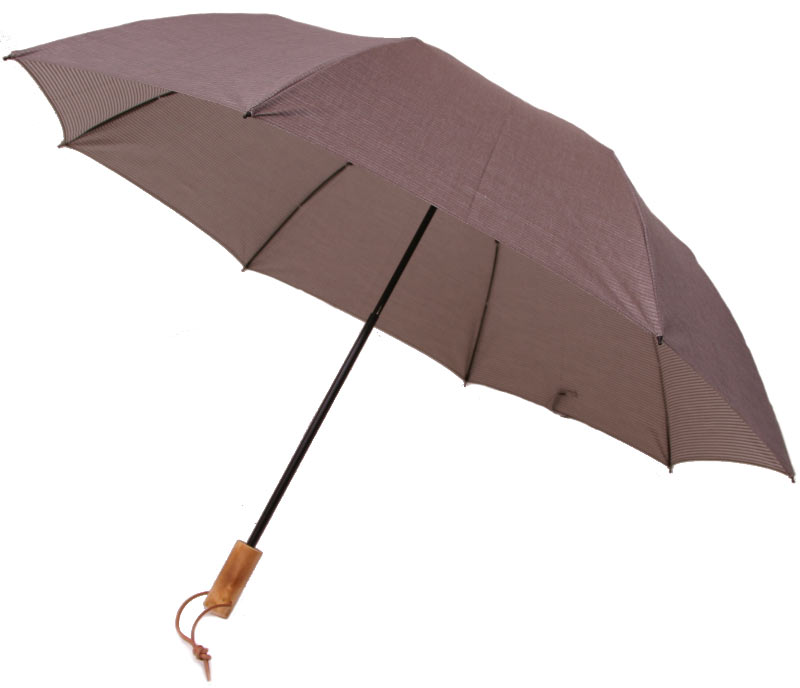 WAKAOワカオお洒落な男の日傘◆二段折傘 男性用日傘◆デュアルシャンブレー(シルキーブラウン)*税/送料込み価格*