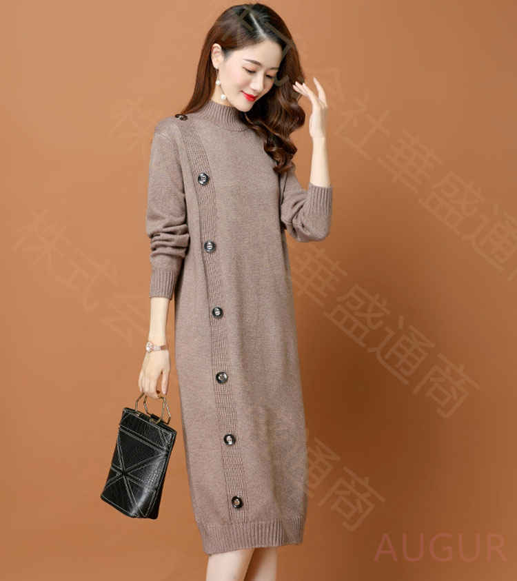 レディースファッション ニットワンピース レディース 秋冬 長袖ワンピース 無地タートルネックセーター 黒 ゆったり 膝丈 ニットストレートスカート 通学 通勤 こなれ感 10代 20代 30代 秋 冬 体型カバー