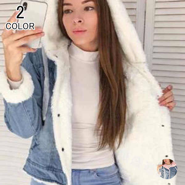 デニムジャケット レディース Gジャン パーカー デニムジャンパー ブルゾンペアルック 長袖 ジージャン カジュアル ショート丈 春物 秋 3シーズン 新品