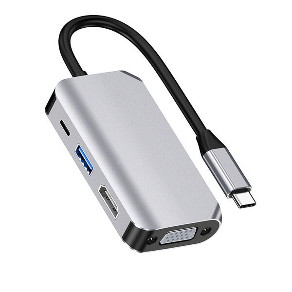 USB Type-C HDMI VGA 変換アダプター ハブ 4in1 USB3.0 PD 60W 急速充電 高速データ スマホ テレビ ミラーリング モニター出力 hdmi ハ..