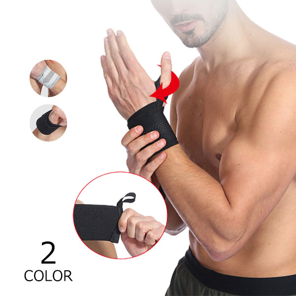手首用サポーター ラップタイプ 手首にピッタリフィット リストバンド スポーツ バスケ テニス 手首保..
