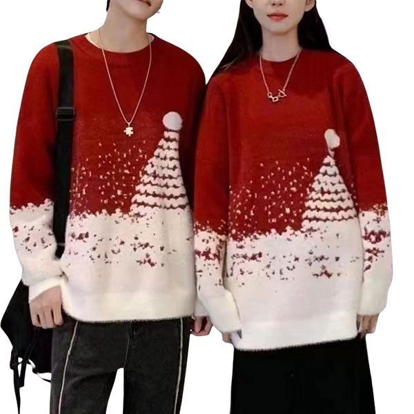 Rakuten - クリスマス レディース メンズ 男女兼用 セーター 冬 カップル ペアルック クリスマスプレゼント お揃い 秋冬 可愛い おしゃれ お祝い サンタクロース ペア 厚手 Merry Christmas ギフト サンタ 仮装 贈り物 体型カバー