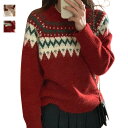 セーター クリスマス レディース 秋冬 クリスマス ニット クリスマス セーター あったかい かわいい カジュアル 長袖 トップス レッド 可愛い おしゃれ プレゼント 贈り物 aaa