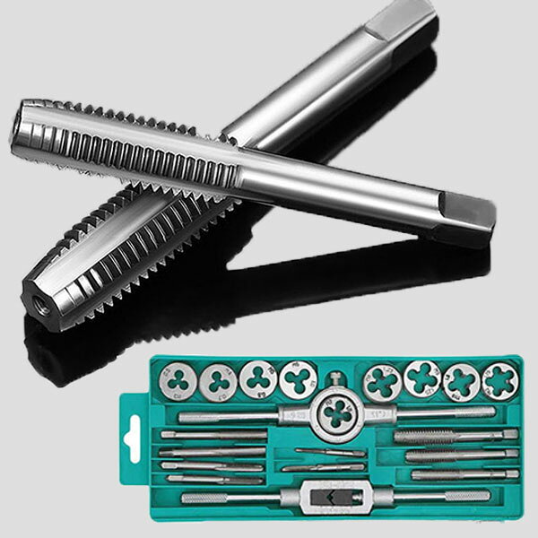 タップダイスセット 20PCS ネジ穴 ネジ山 修正 高品質 合金 タップ ダイス セット ボルト穴 ボルト山 修正 錆び落とし ネジ切り ねじ切り 修復 ネジ穴作成 ネジ切り ボルト ナット 修正 車 バイク 整備