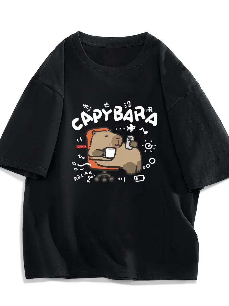 Rakuten - 「CAPYBARA」 Tシャツ 100%コットン ドラゴンクエスト ネタ パロディ ふざけtシャツ ギャグtシャツ おもしろTシャツ おもしろグッズ ドラゴンクエスト メンズ レディース 面白いパンダグラフィックTシャツ 半袖 洗濯機可 メール便