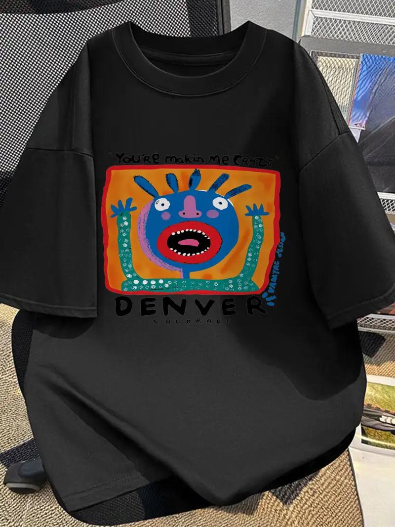 「DENVER 」 Tシャツ 100 コットン ドラゴンクエスト ネタ パロディ ふざけtシャツ ギャグtシャツ おもしろTシャツ おもしろグッズ ドラゴンクエスト メンズ レディース 面白いパンダグラフィックTシャツ 半袖 洗濯機可 メール便