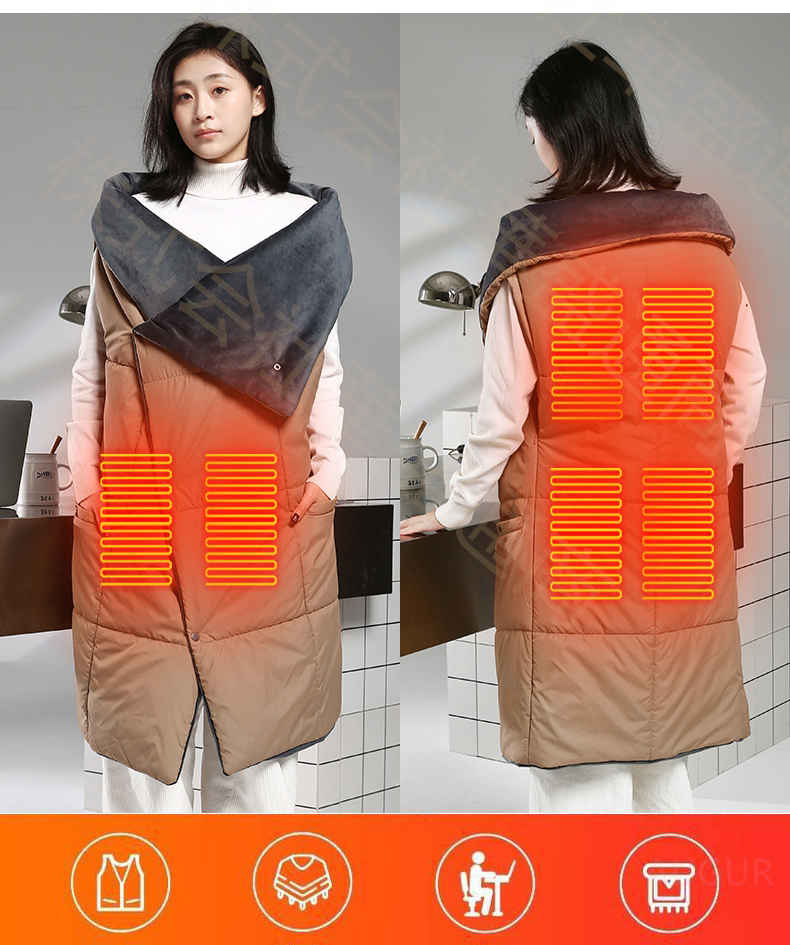 電気毛布 ひざ掛け 掛け敷き 洗える USB 大判 キャンプ 電磁波カット 裏起毛 3段階温度調節 USB給電 速暖6枚ヒーター 電気ブランケット 6WAY 肩掛け 膝掛け腰巻き ヒーターブランケット ポカポカ 着る毛布 冷え予防 暖かい [3]