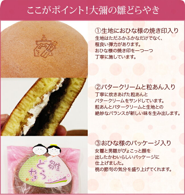 和菓子 ひな祭り 雛どらやき12個入 お菓子 お雛さん 初節句 お取り寄せ ひなまつり おひなさん 可愛い どら焼き 粒あん クリーム お取り寄せ 桃の節句 詰め合わせ ギフト お祝い 内祝い 誕生日 プレゼント 高級 老舗 大彌 かわいいパッケージ 進物 即日発送