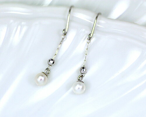 Rakuten - K18WG 淡水パール ピアス
