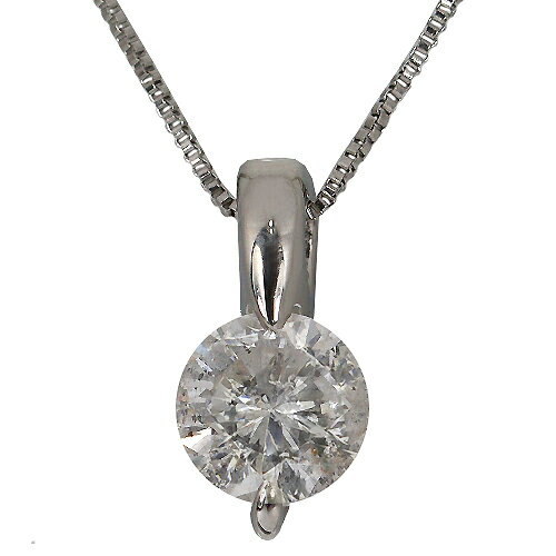Rakuten - 0.5ct 天然ダイヤモンド ネックレス レディース 一粒ダイヤモンド ペンダント Pt900 プラチナ 45cmフリーアジャスター ベネチアンチェーン Pt850 誕生日 プレゼント 女性 シンプル 鑑別書