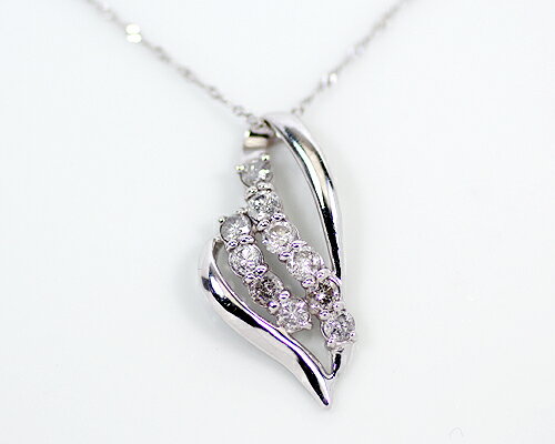 Rakuten - K18WG　0.5ct　ダイヤモンド10ストーンペンダント