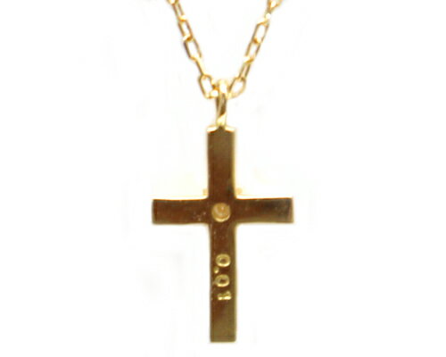 K18 YG/WG/PG 0.01ct ダイヤ クロスペンダント