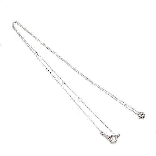 K18 WG PG 0.1ct 一粒 ダイヤモンド ベゼル　フクリン　 ペンダント