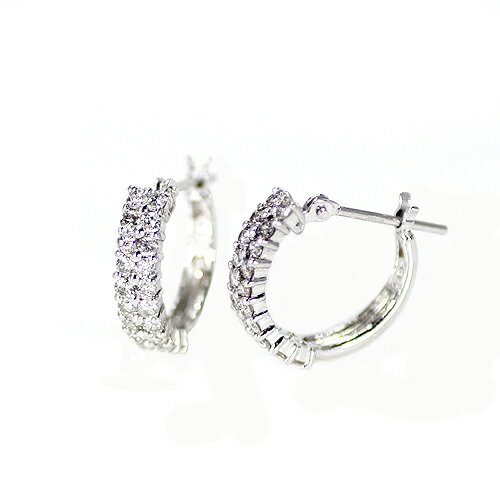 White Gold - K18WG 0.5ct ダイヤモンド エタニティ ピアス