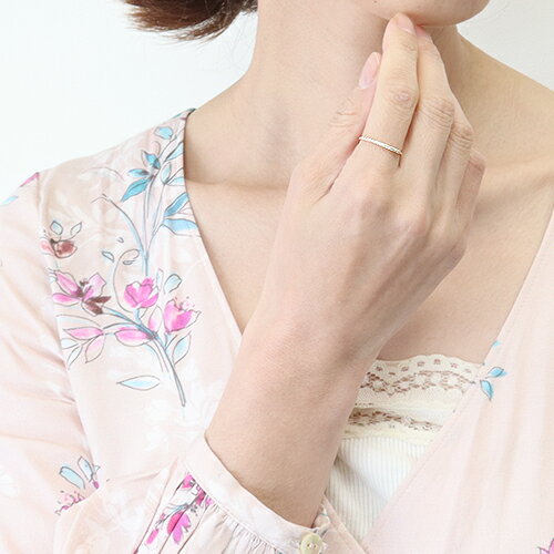 【期間限定！最大100％Pバック！】0.1ct ダイヤ 15石 リング K10 WG PG ゴールド ホワイトゴールド ピンクゴールド 指輪 天然ダイヤ スキンジュエリー 華奢