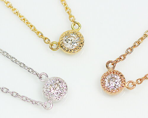 SWAROVSKI - K18/PG/WG　0.1ctダイヤモンドネックレス