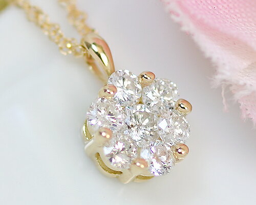 Aquamarine - K18　0.3ct　ダイヤモンド7ストーンペンダント