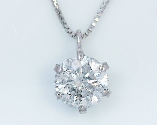Rakuten - 0.6ct プラチナ ダイヤモンド 6爪 ペンダント (Hカラー・I1クラス・Fairカット)　鑑定書 ネックレス ダイヤ 天然ダイヤ 女性用 レディース ファッション