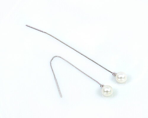 KASHIMAの【5のつく日ポイント5倍】ピアス K10YG/WG/PG あこや本真珠 5mm（5.0mm） チェーンピアス 上品 普段使い 30代40代50代 kashima｜アングル2