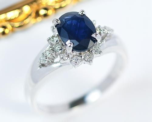 K18WG 1.5ct サファイア リング 鑑別書