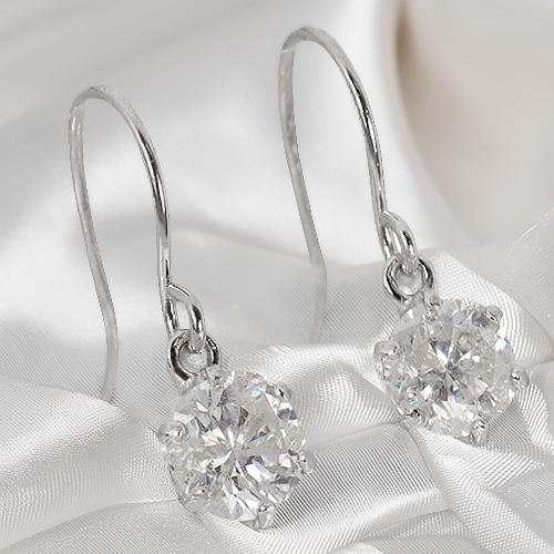 0.5ct ダイヤ チャーム 一粒 フック ピアス プラチナ Pt900 天然ダイヤ ダイヤモンド 1石 6爪 揺れる 鑑別書